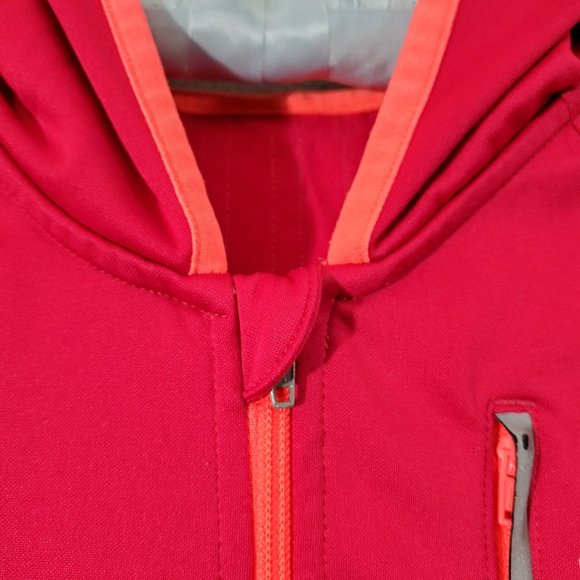 Adidas Lightweight Hooded Running Jacket Deep Pink with Orange Trim Size… - Picture 2 of 14